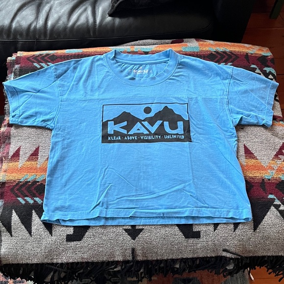Kavu Tops - Kavu Organic Cotton Boxy Blue Tee -sz S